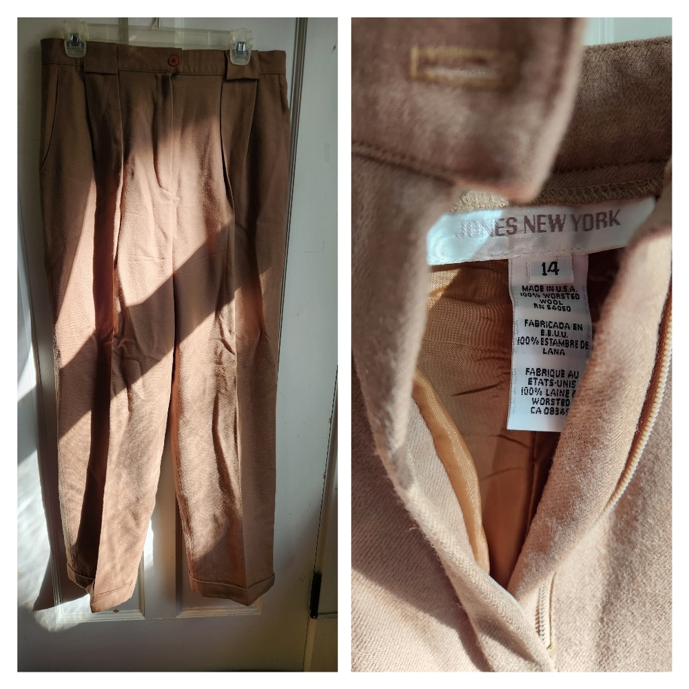Vintage Jones New York trousers. Camel brown. Size vintage 14.